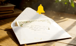 Rowanthwaite Wishing well A cream envelope and a floral invitation